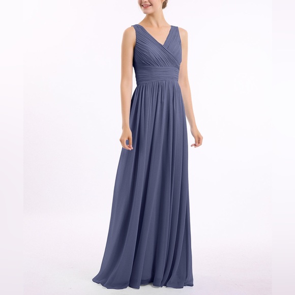 NWT Jenny Packham V Neckline Floor Length Chiffon Dress - Picture 1 of 9